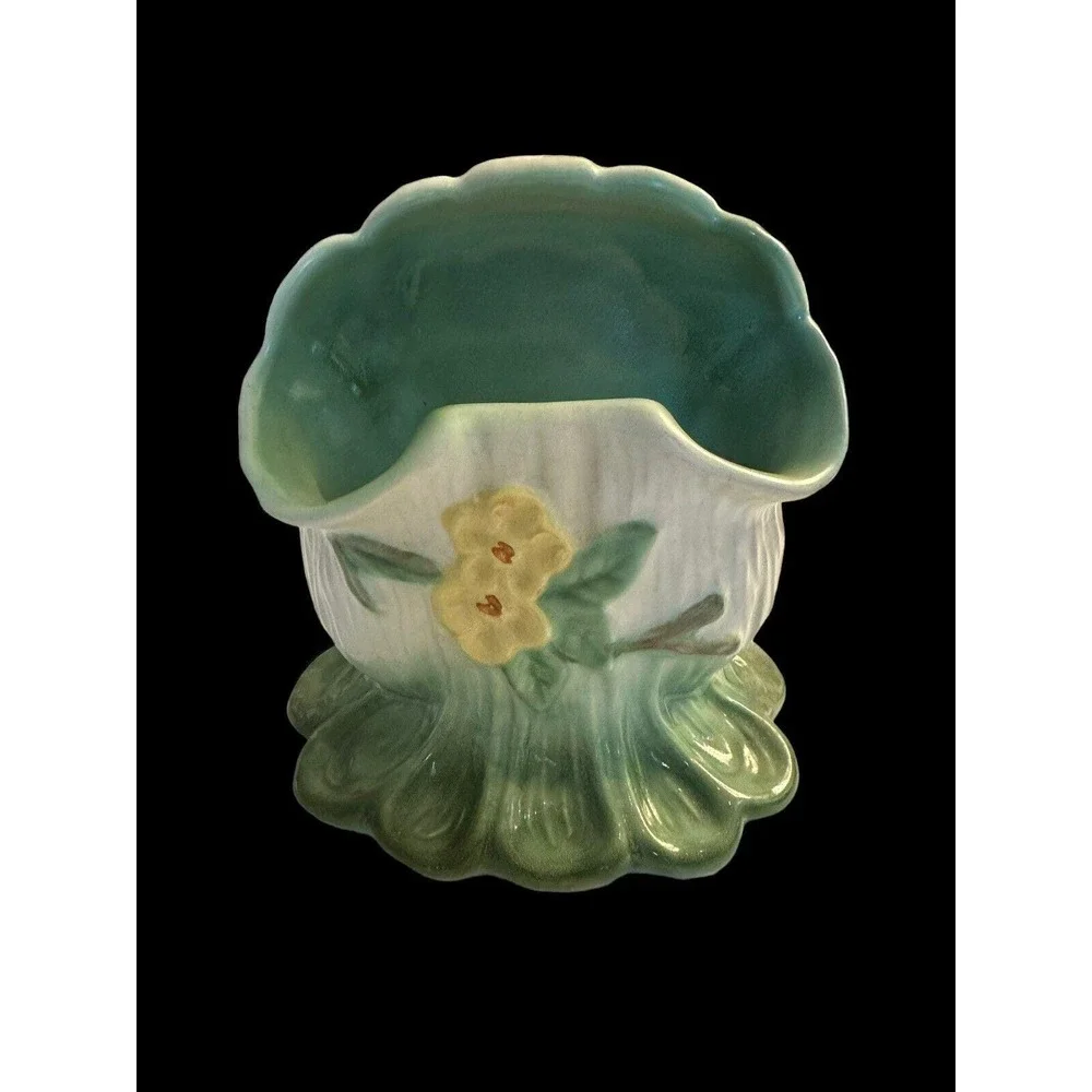 Antique Weller Jardiniere Planter Yellow Dogwood Signed Ceramic Home Decor